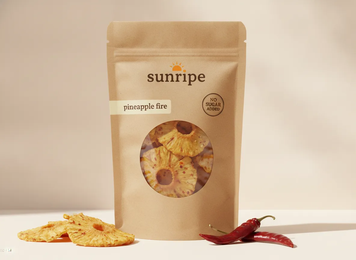Pineapple Chili Fire Rings pouch with chili pineapple rings